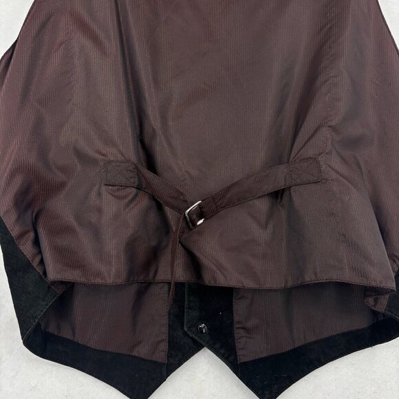 Wilsons Leather Vest Mens XL Black Suede Button Up Adjustable Back Strap Western - Picture 9 of 12